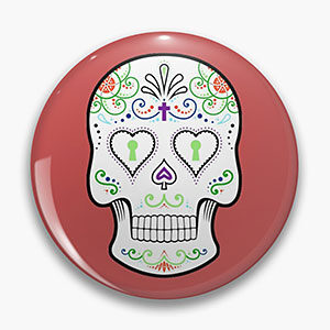 Mexican Calavera Pin Button