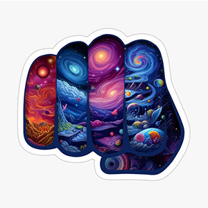 Cosmic Fist Bump Sticker